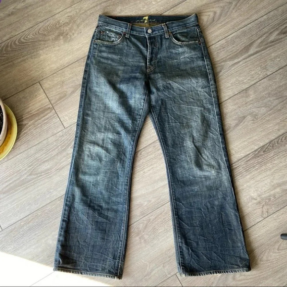 7 For All Mankind Relaxed Fit Straight Leg Button Fly Jeans - Picture 6 of 16